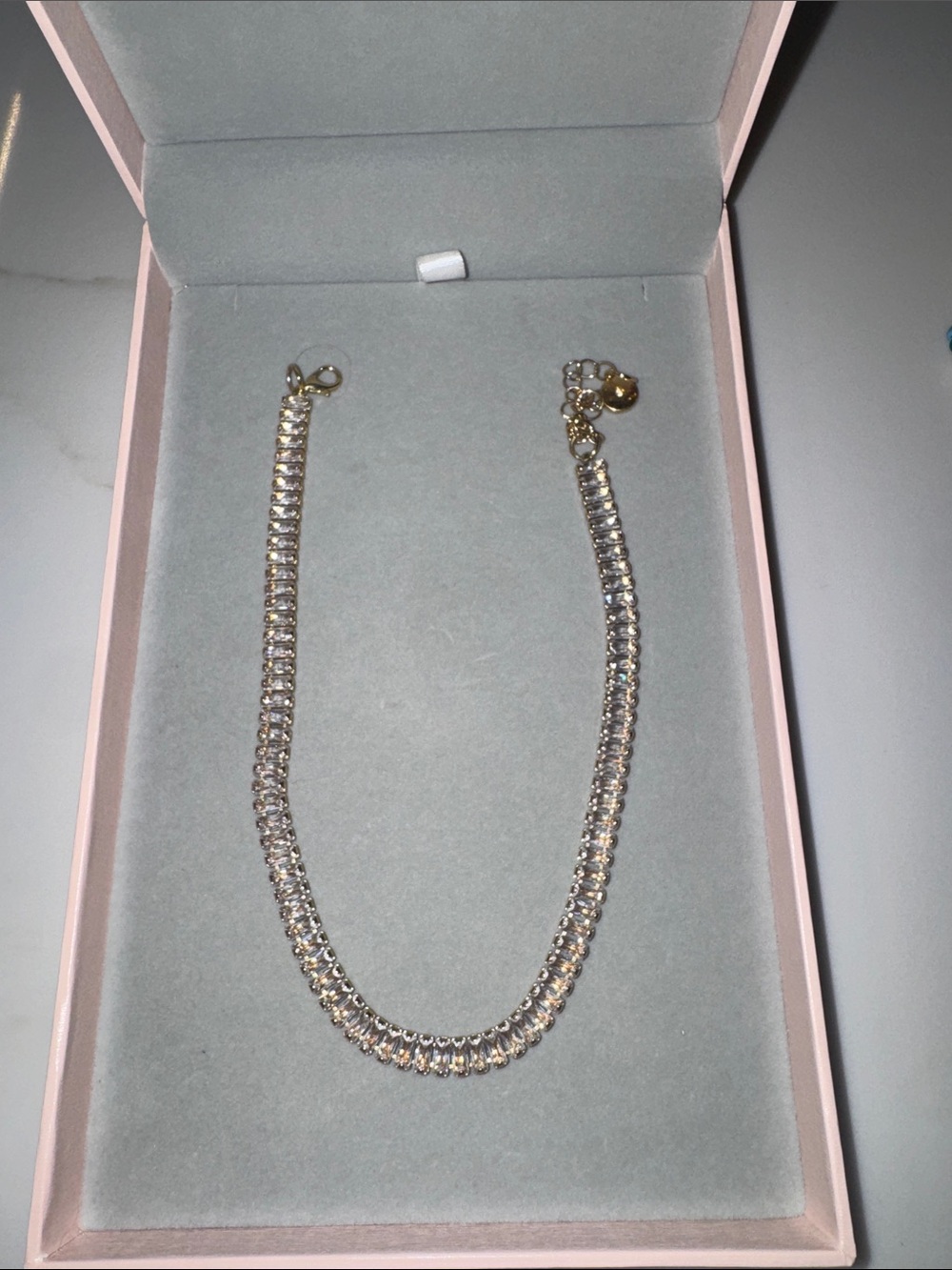 Gold-Tone Crystal Tennis Necklace - Women Jewelry